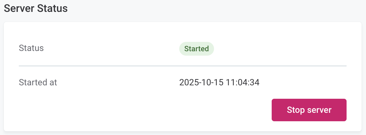 Started status