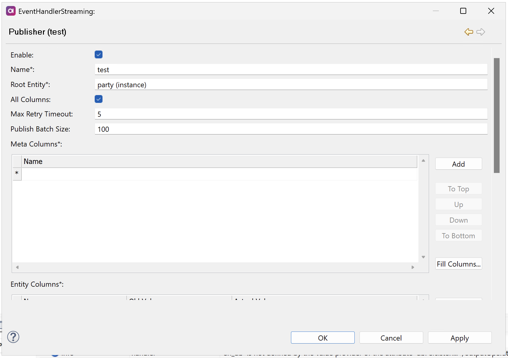 Configuring a publisher
