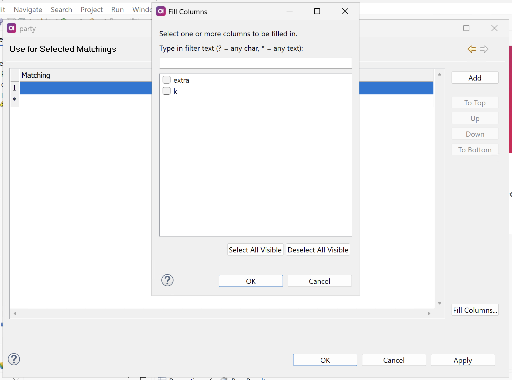Rematch If Changed configuration - map steps