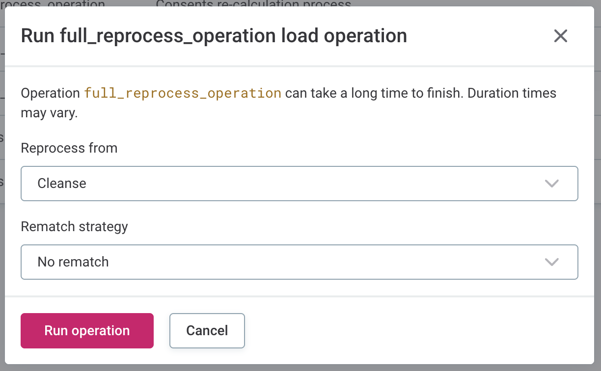 Override reprocess settings