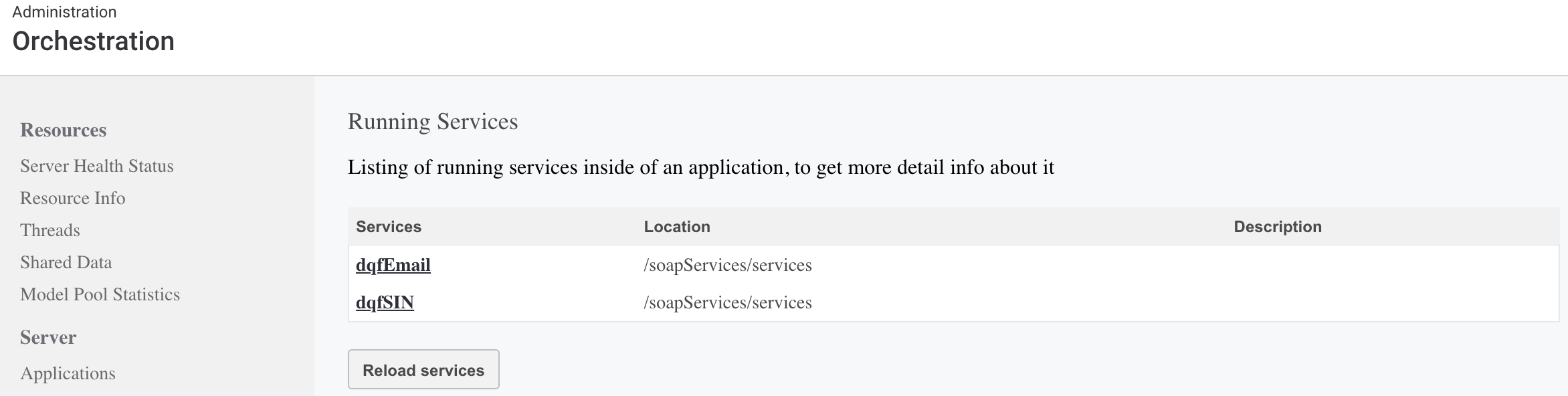 Server application - Application details