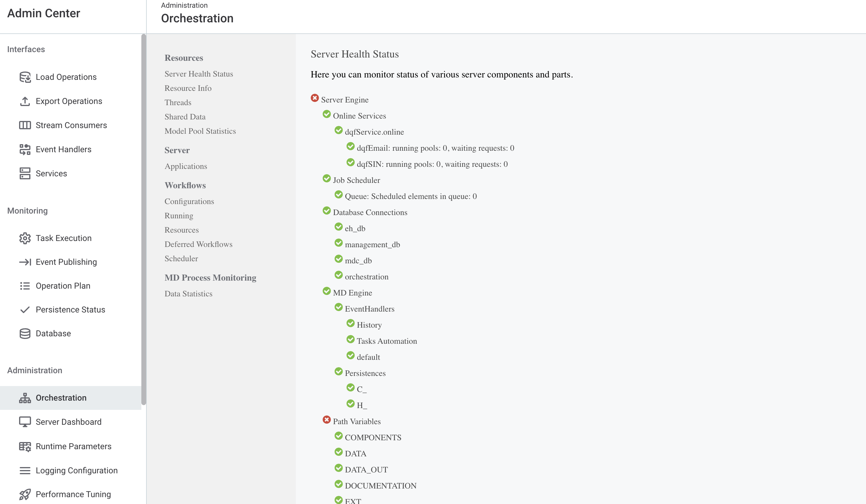 Server health status
