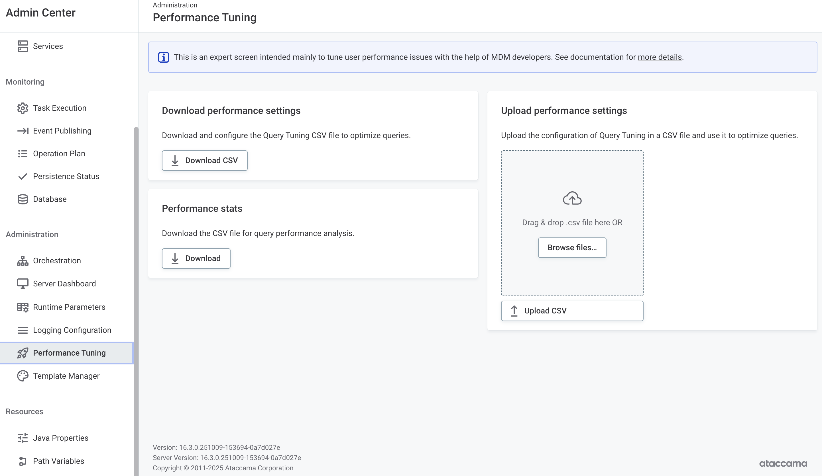 Performance tuning tab
