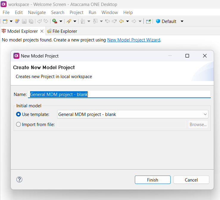 Creating a new MDM project