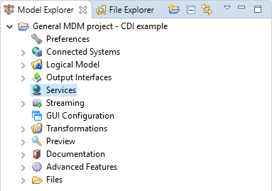 Services node in MDM Project