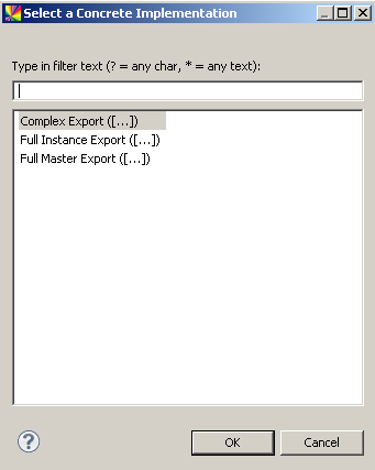 Selecting full master export