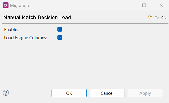 Manual Match Decision Load tab