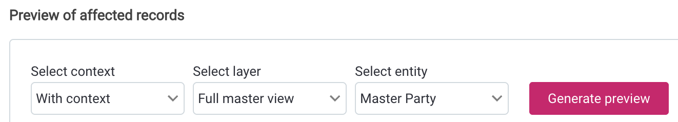 Generate preview settings