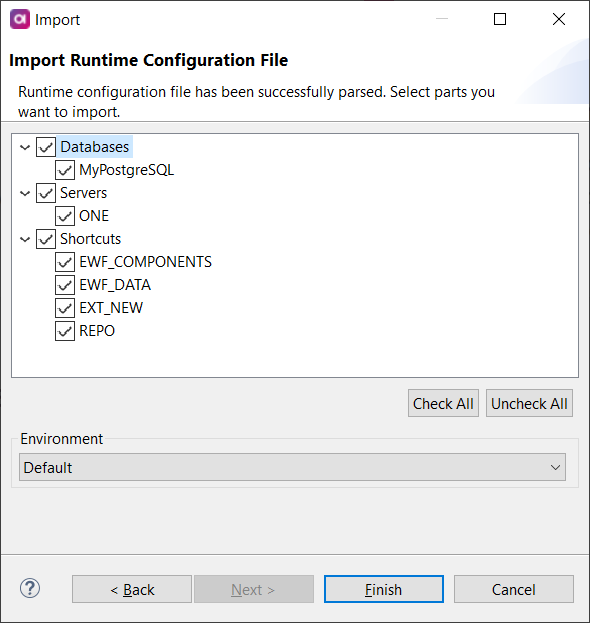 Select resources for import