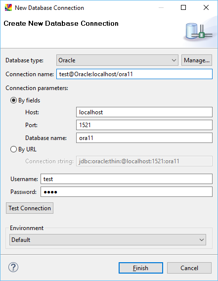 Configure new database connection