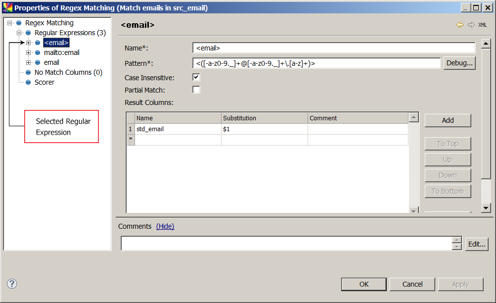 Open regex debugger