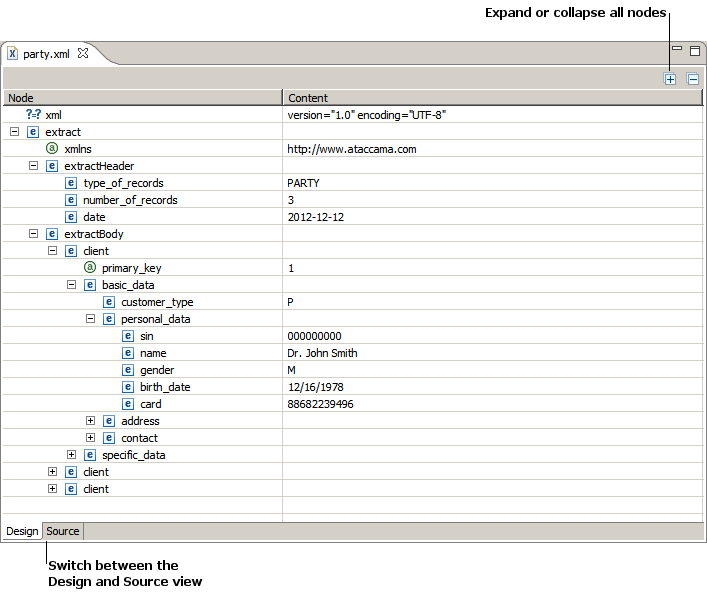 XML Editor - Design view