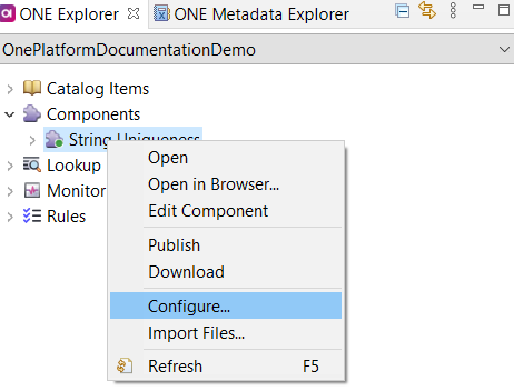 Configure component