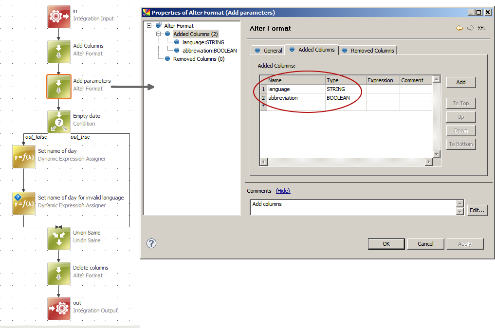 Alter Format step to add columns