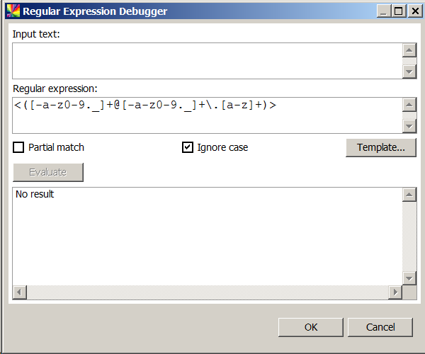 Regular expression debugging