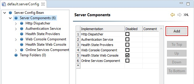 Add server component