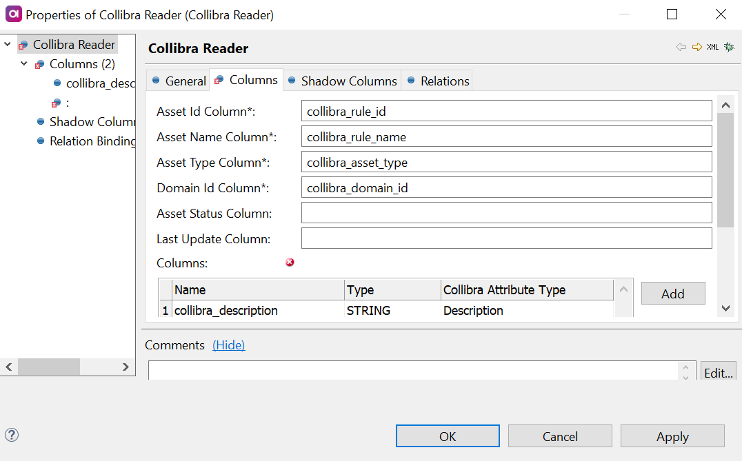 Collibra Reader - Columns