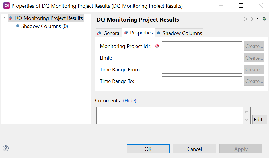 DQ Monitoring Project Results - Properties