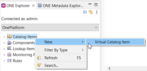 Create new virtual catalog item