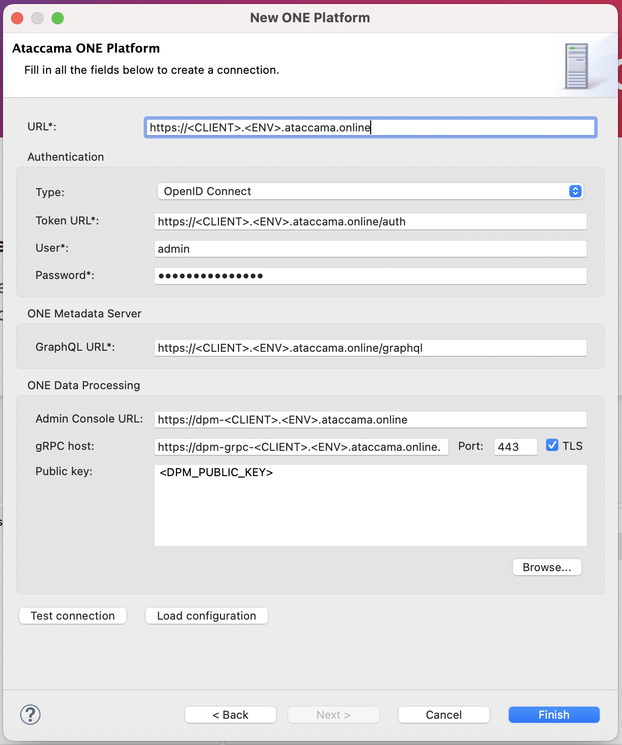 Manual server configuration