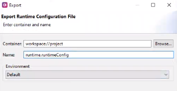 Configure runtime configuration export