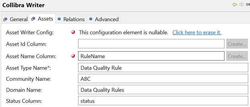 Configure Collibra Writer - Assets