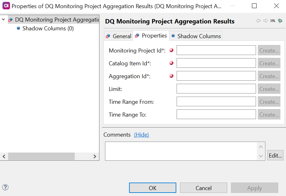 DQ Monitoring Project Aggregation Results - Properties