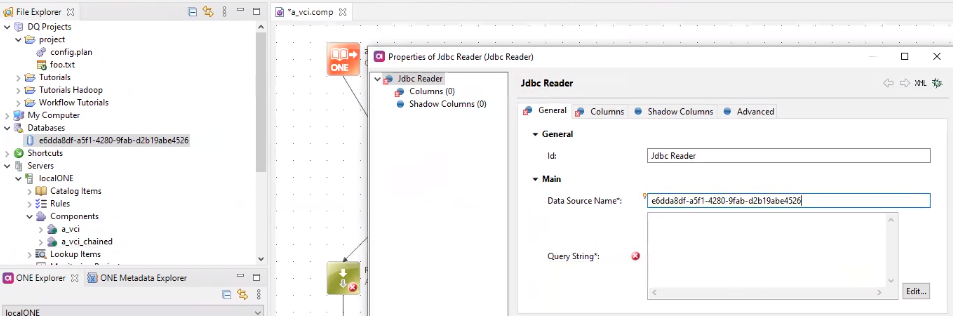 Configure JDBC Reader step