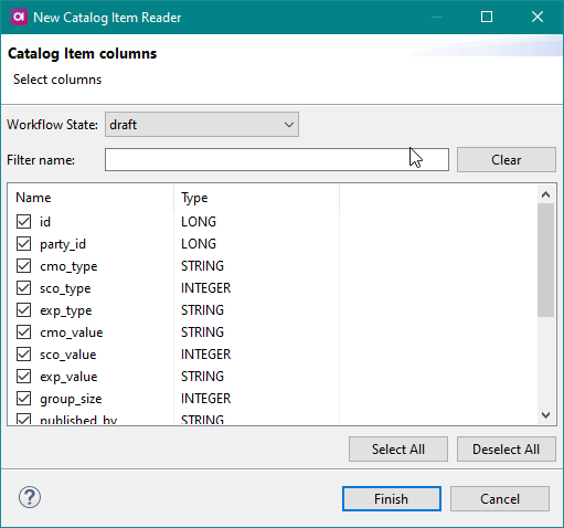 Configure Catalog Item Reader step