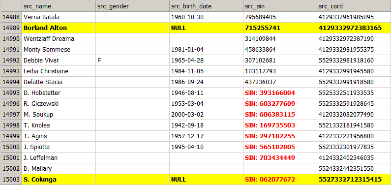 CSV Viewer with coloring applied and order of coloring rules switched