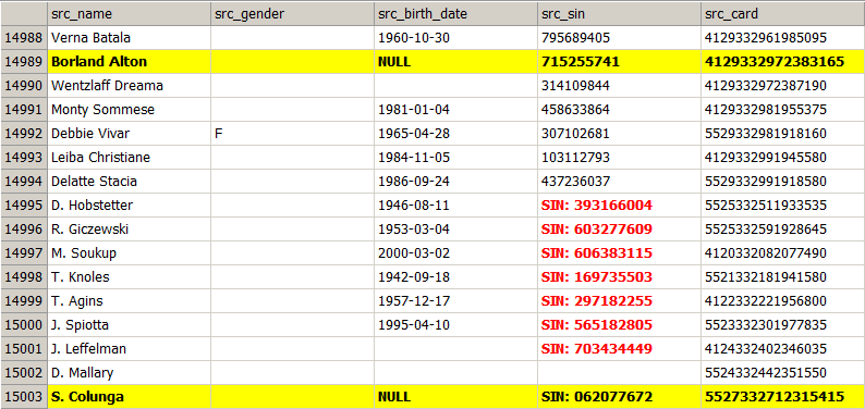 CSV Viewer with coloring applied