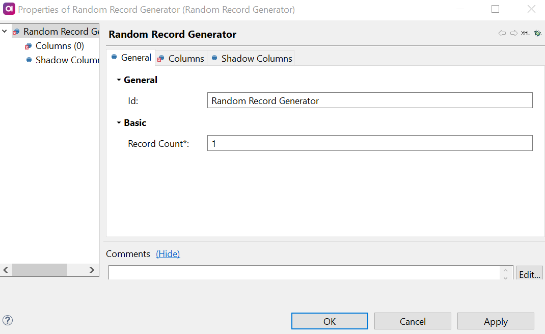 Configure Random Record Generator