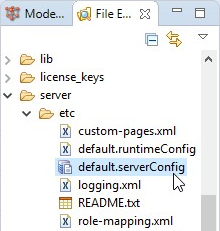 serverConfig file in Explorer