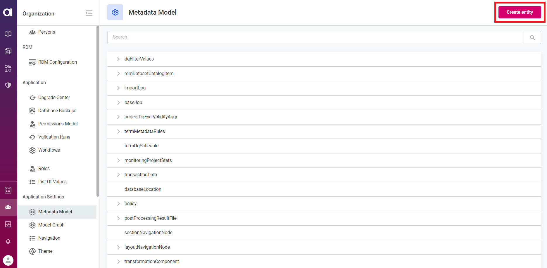 Metadata model