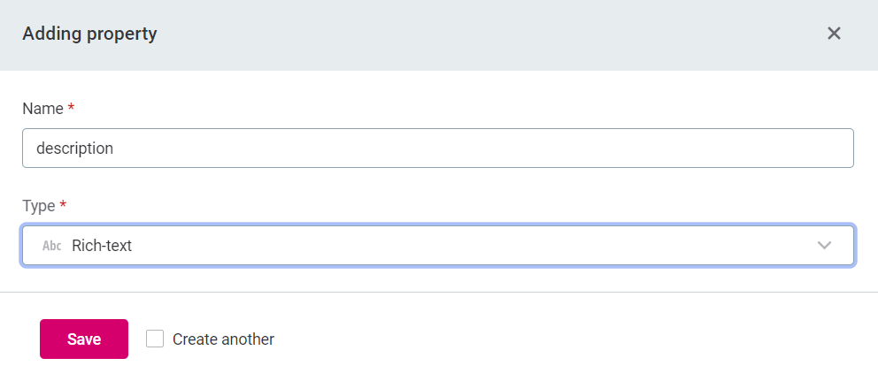 Rich-text property type example configuration 01