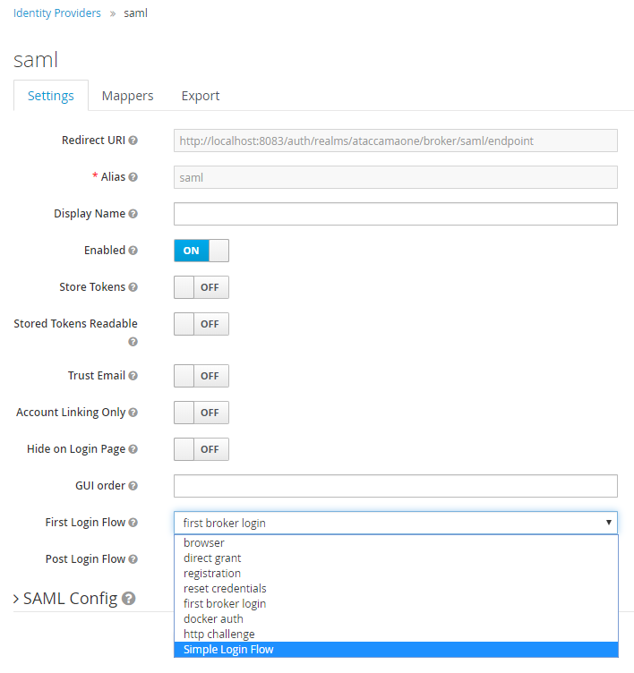 keycloak active directory integration select first login flow