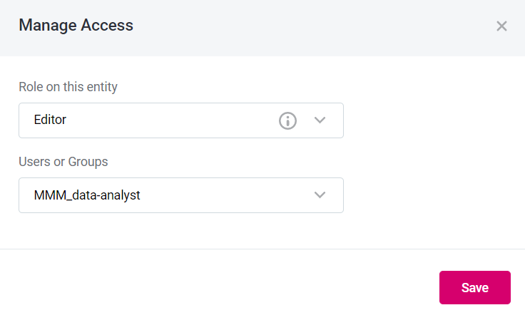 sharing assets manage access tab