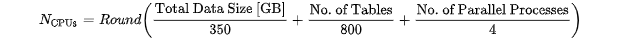 Calculate the number of CPUs