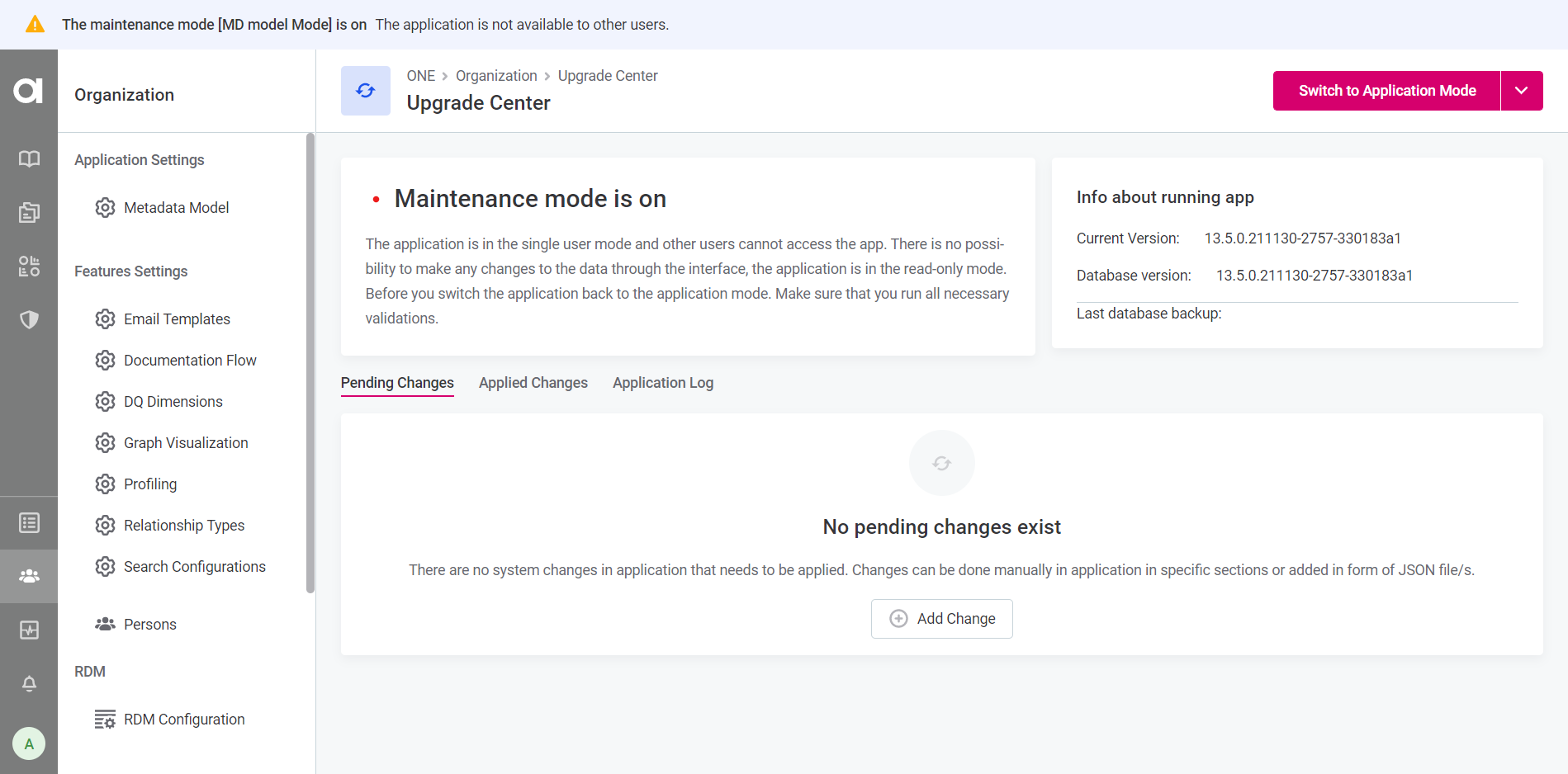 MD model mode overview