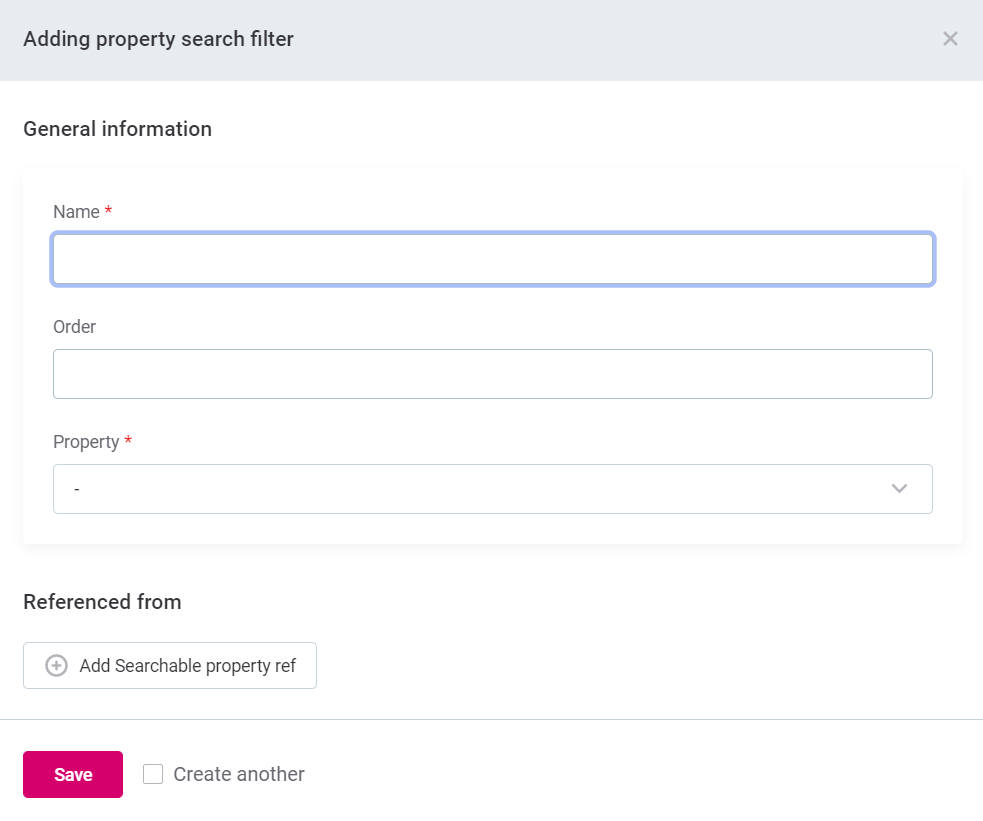 configure full text search adding property search filter