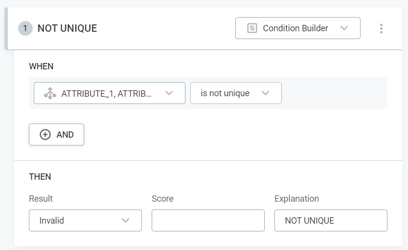 Rule unique condition