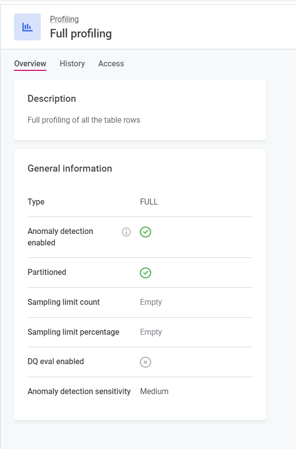 Full profiling configuration