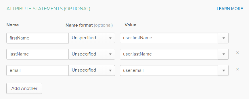 okta integration attribute statements