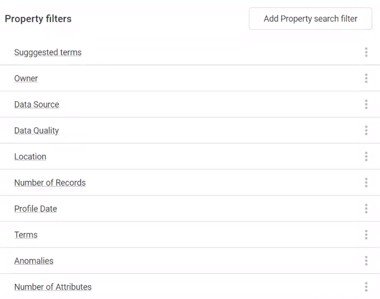 configuring full text search property filters