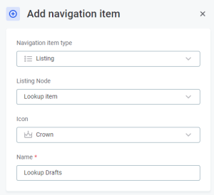 configuring full text search navigation tab add navigation item