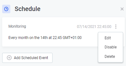 Edit scheduled events