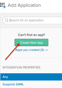 okta integration okta create new app