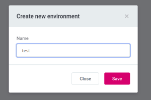 working with environments in the configuration service create new environment