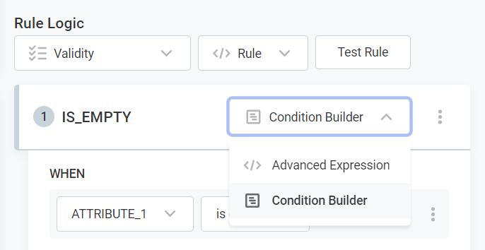 Condition builder or advanced expression