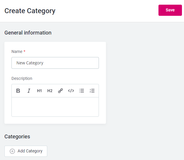 policy management create category